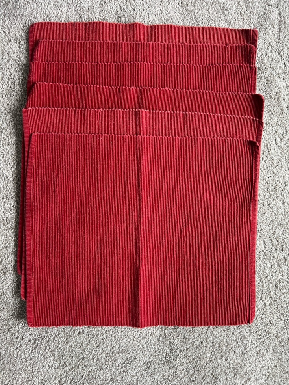 Mainstays Deep Red Ribbed Placemats - Set of 4